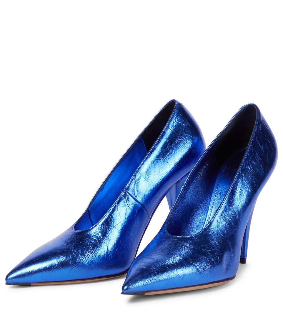 metallic leather heels
