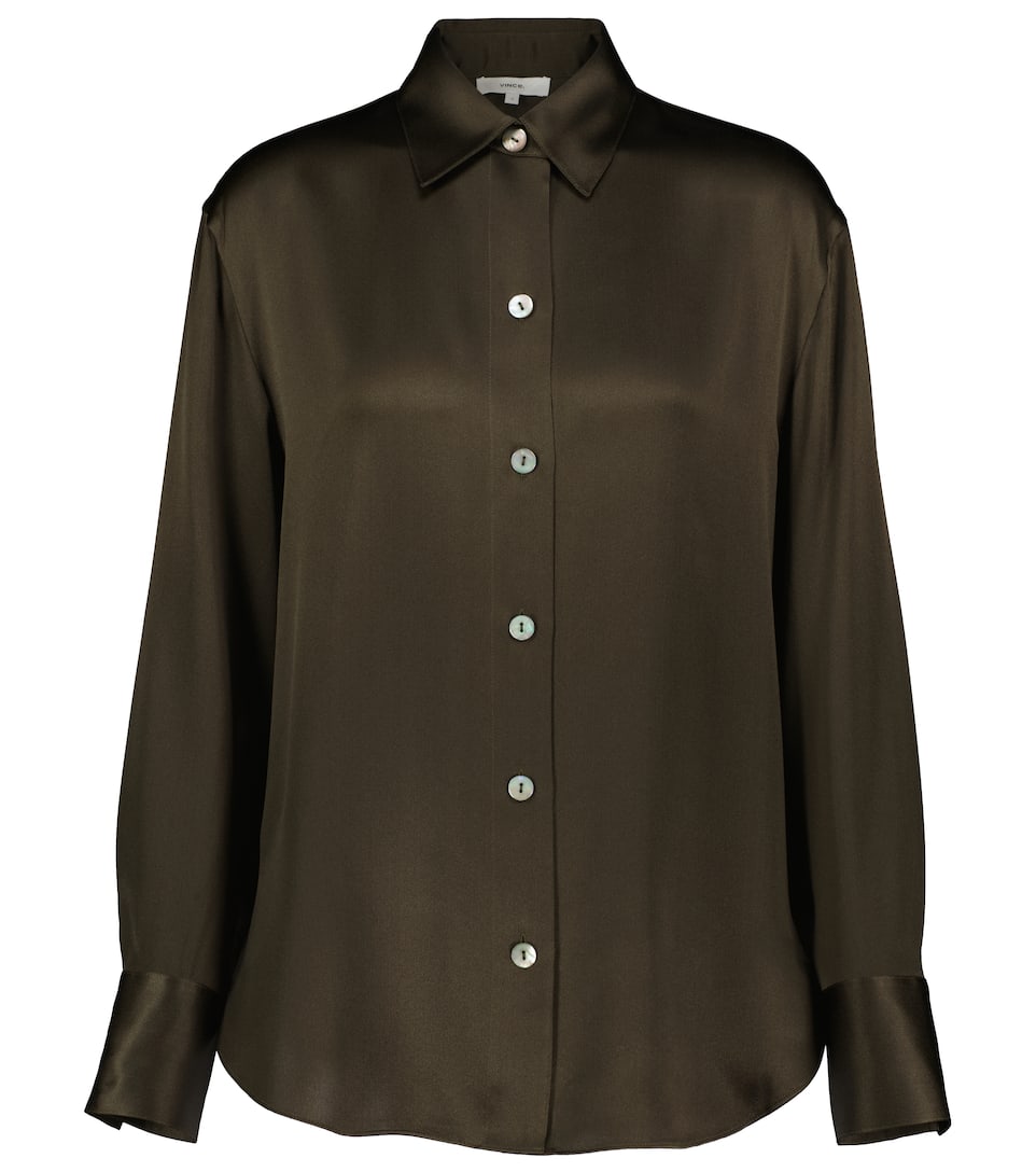 Vince silk satin shirt clearance