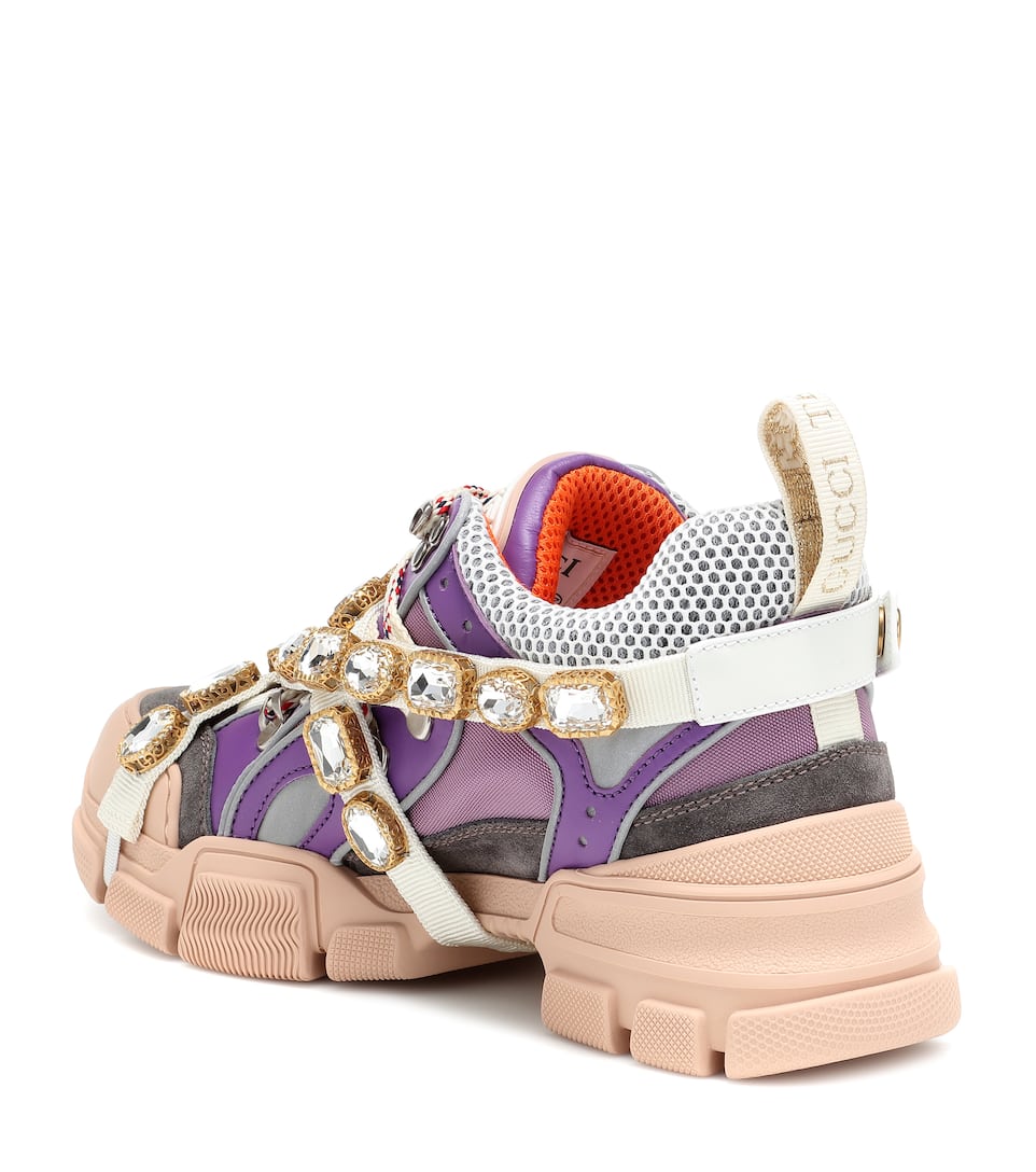 gucci flashtrek embellished sneakers women