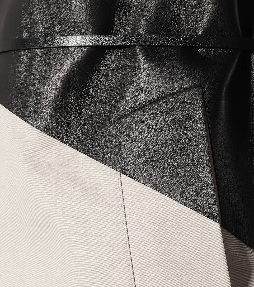Leather And Gabardine Trench Coat Bottega Veneta Mytheresa