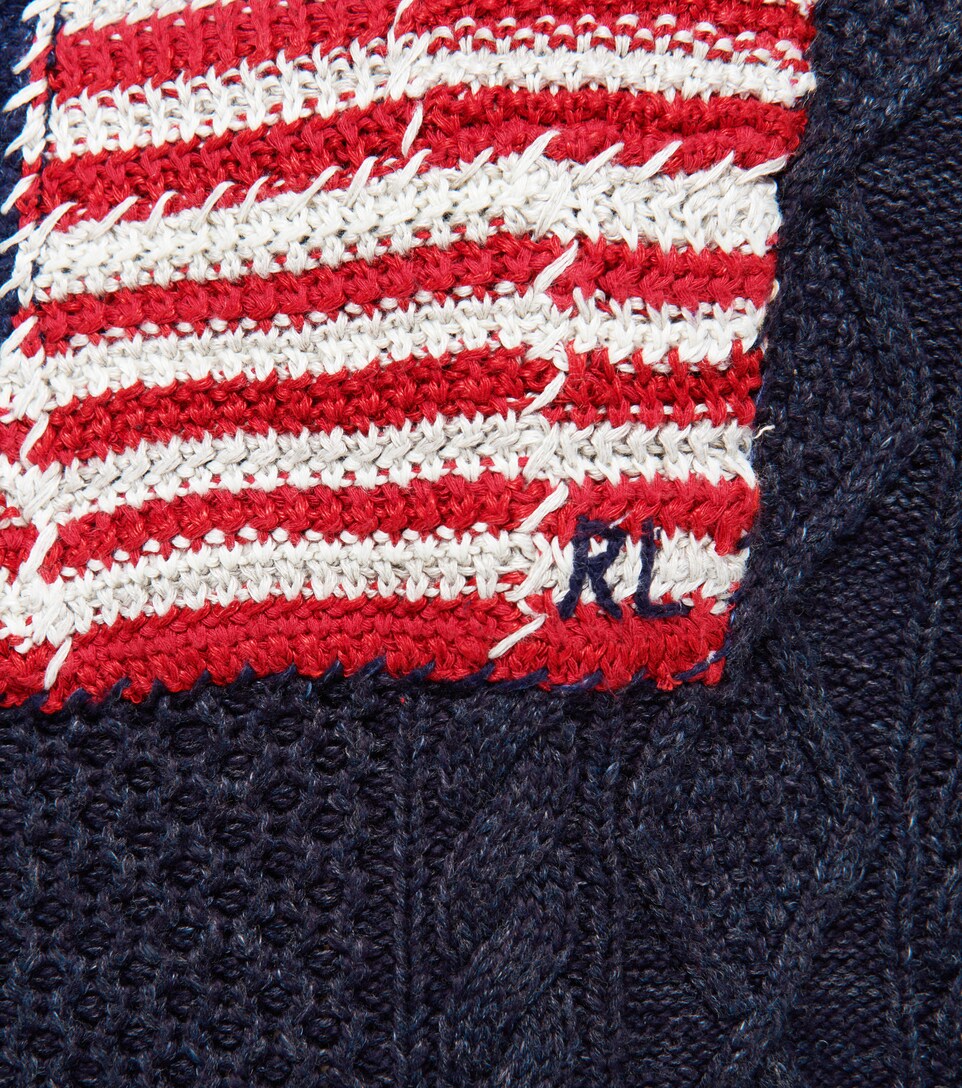 ralph lauren knitted flag jumper