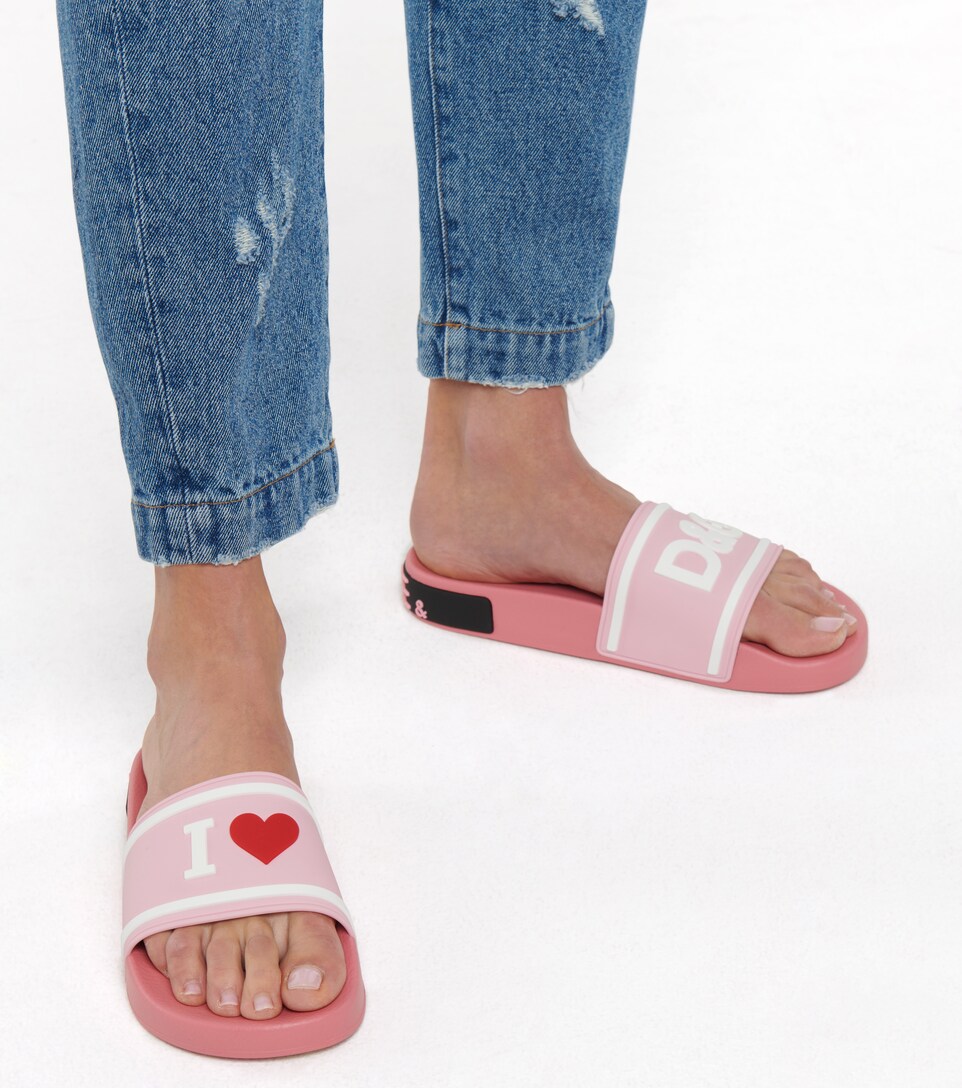 dolce and gabbana pink slides