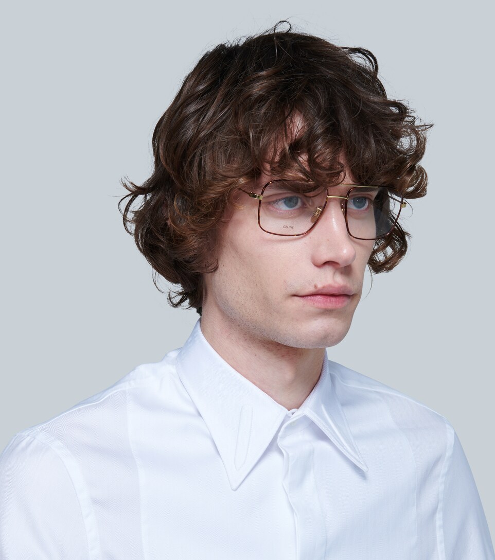 Celine Eyewear Double Bar Metal Frame Glasses Mytheresa