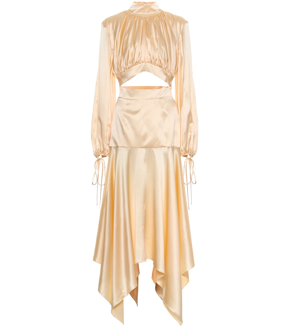 silk satin midi dress