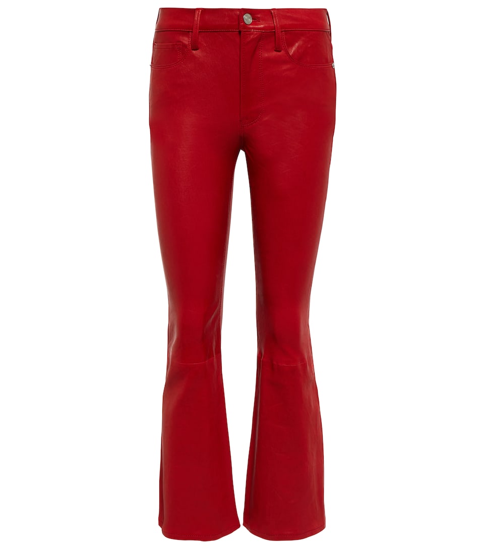 Frame - Mid-rise cropped leather pants 