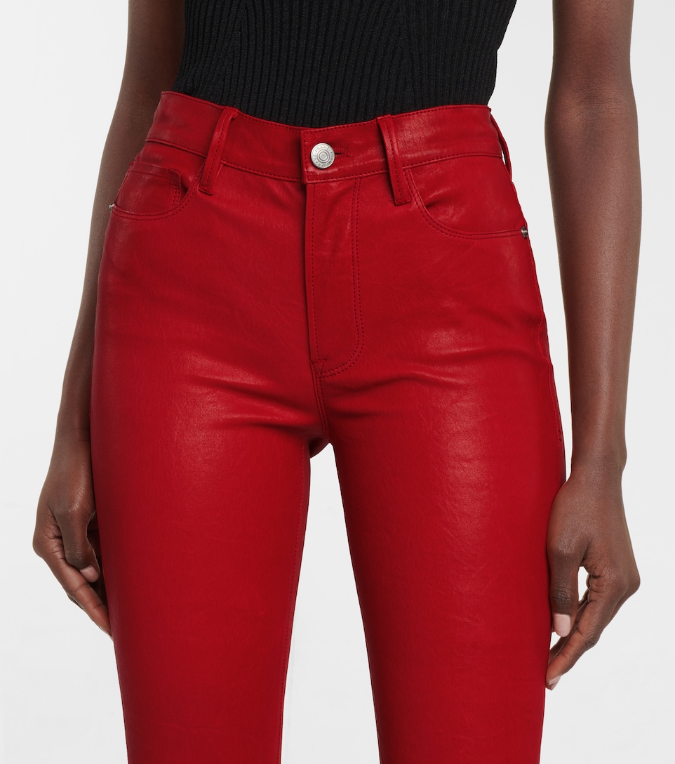 Frame - Mid-rise cropped leather pants 