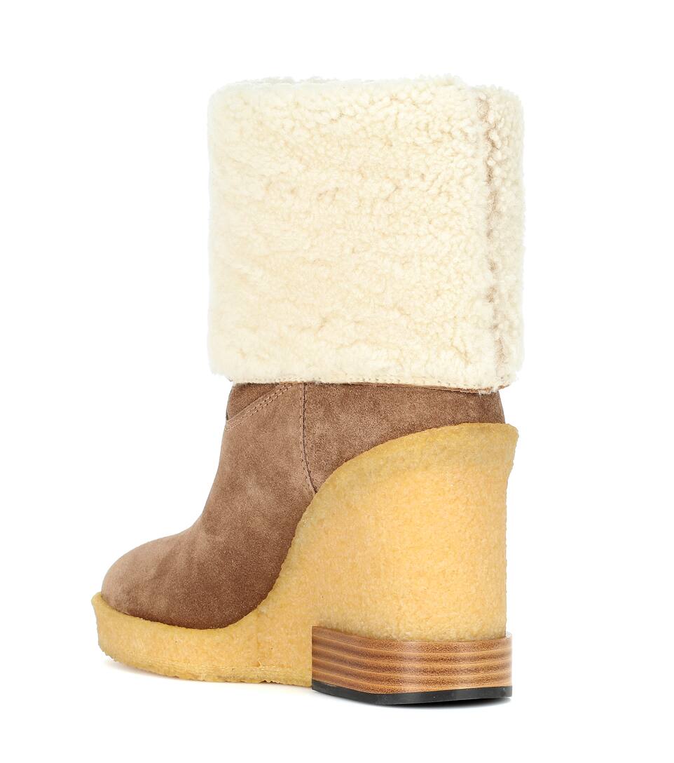 suede wedge ankle boots