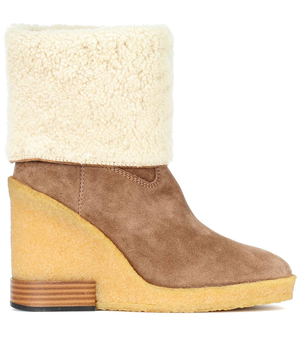 suede wedge ankle boots