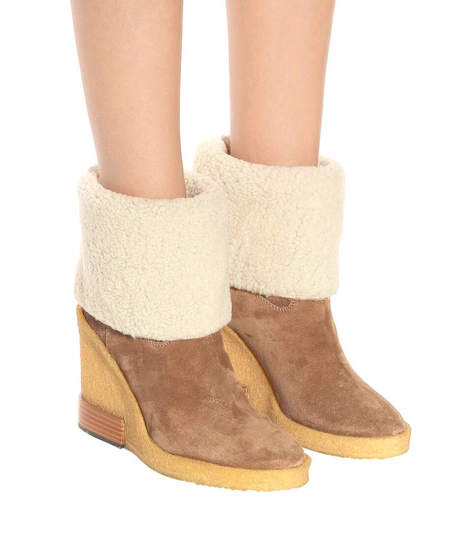 suede wedge ankle boots