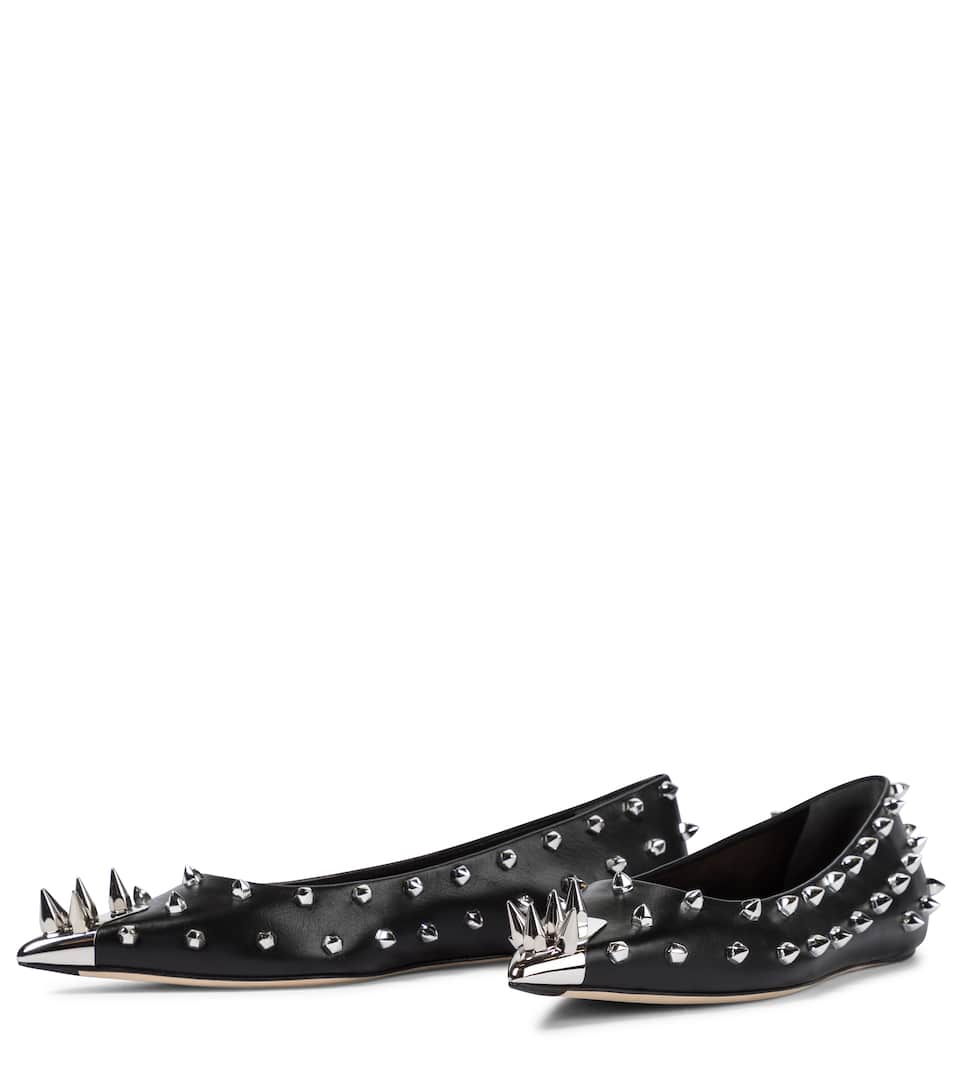 Alexander McQueen Punk Stud leather ballet flats Mytheresa