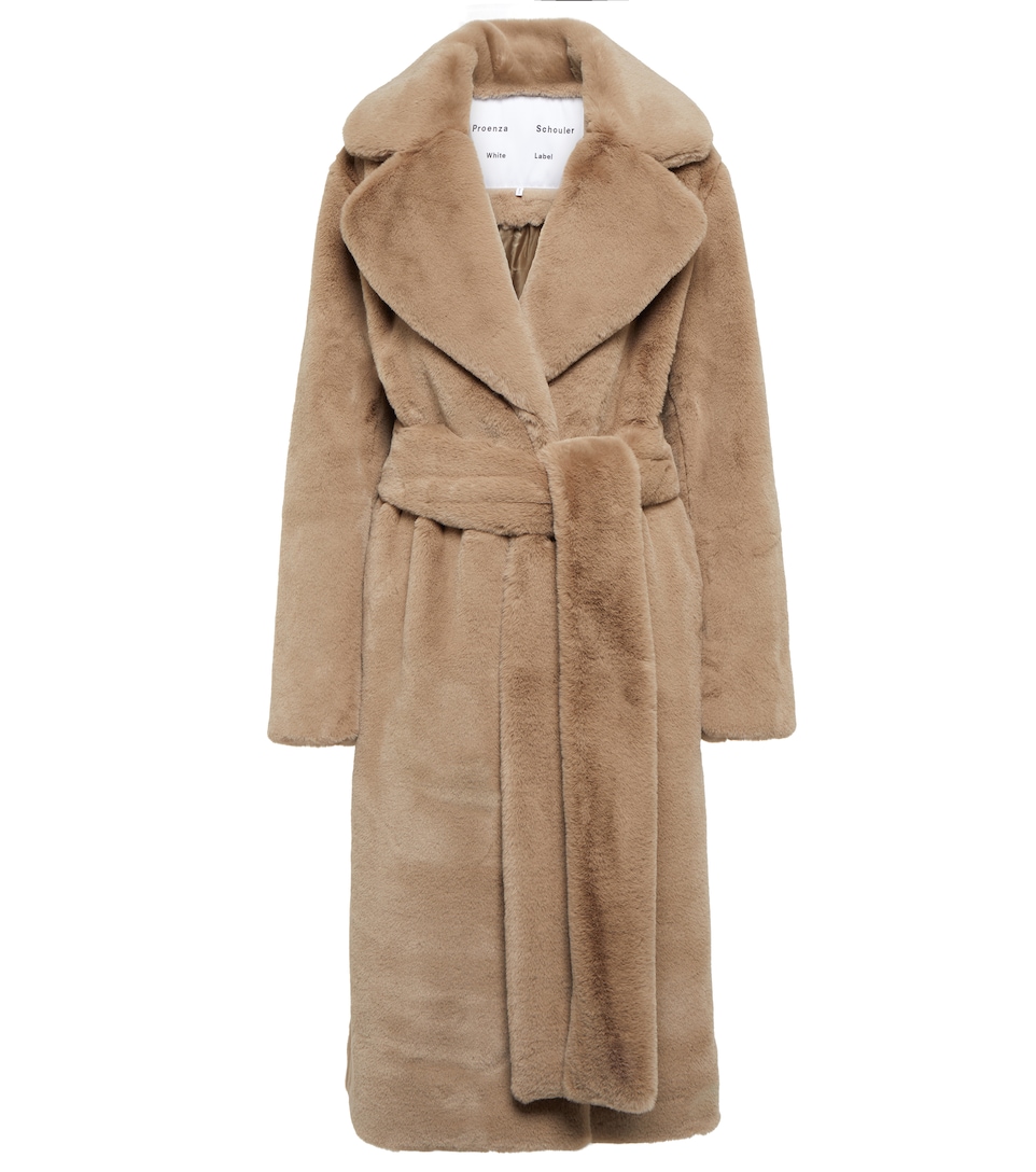 faux shearling coat white