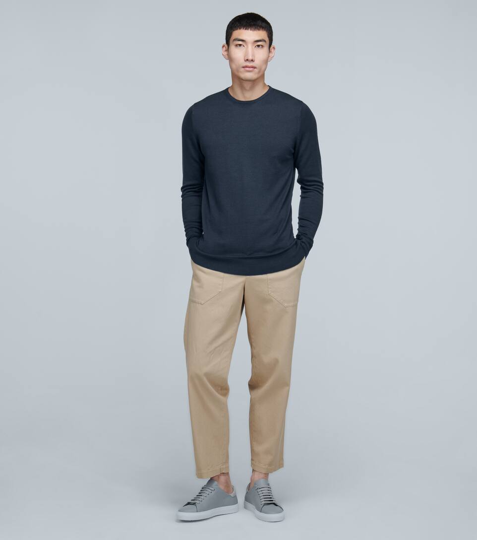 Sunspel Merino Wool Sweater In Blue