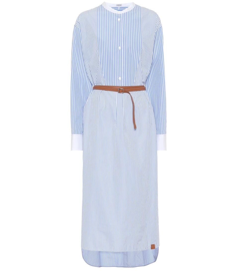 striped cotton shirt dress