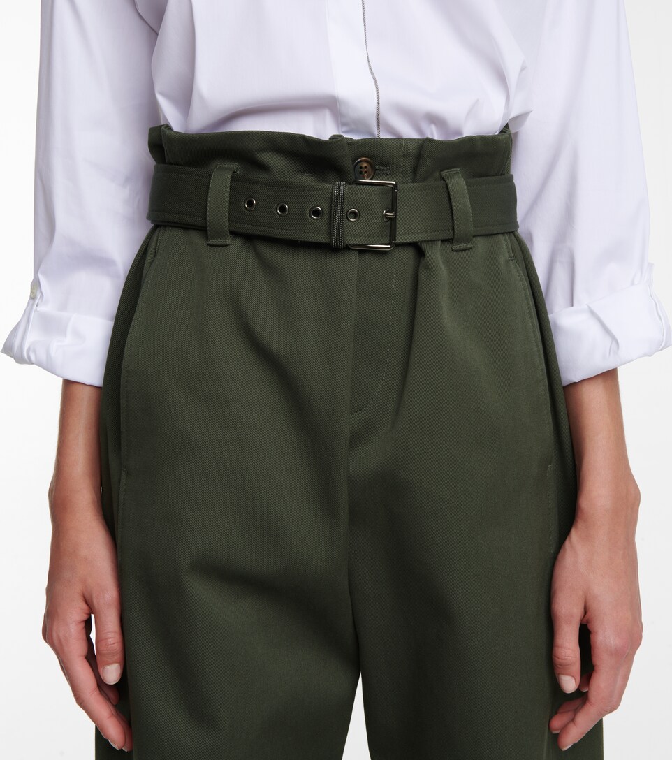 High-rise cotton cargo pants 