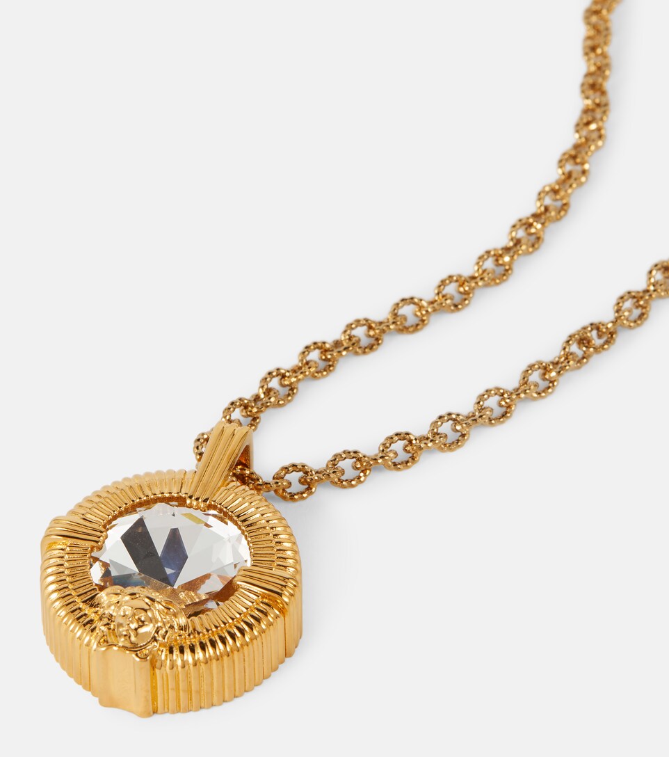 Medusa crystal-embellished necklace 