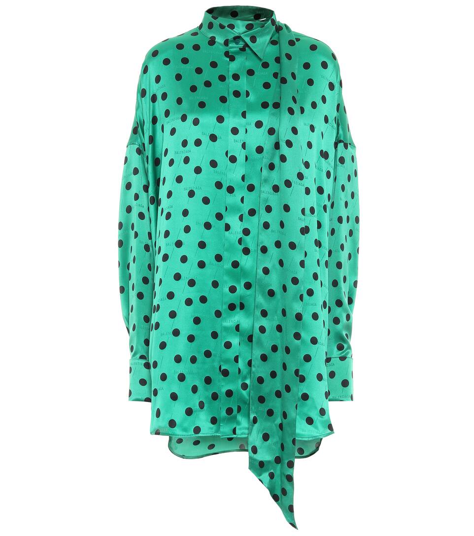 satin polka dot blouse