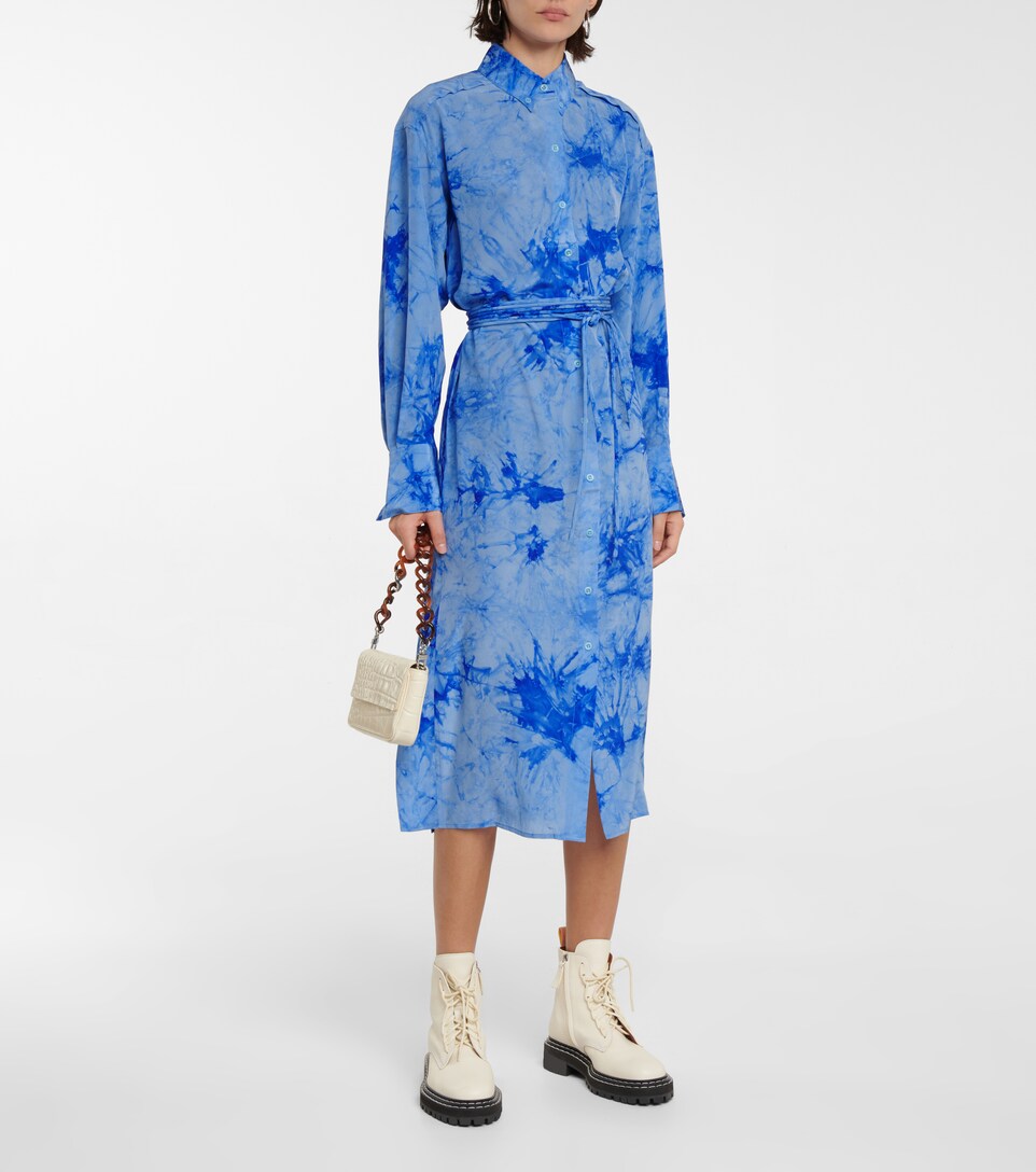 White Label tie-dye silk shirt dress 