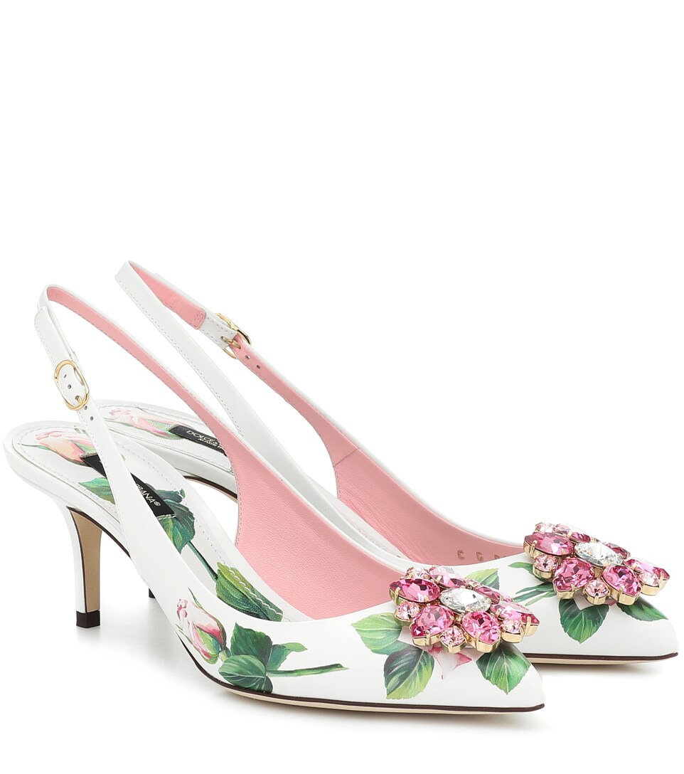 floral slingback pumps