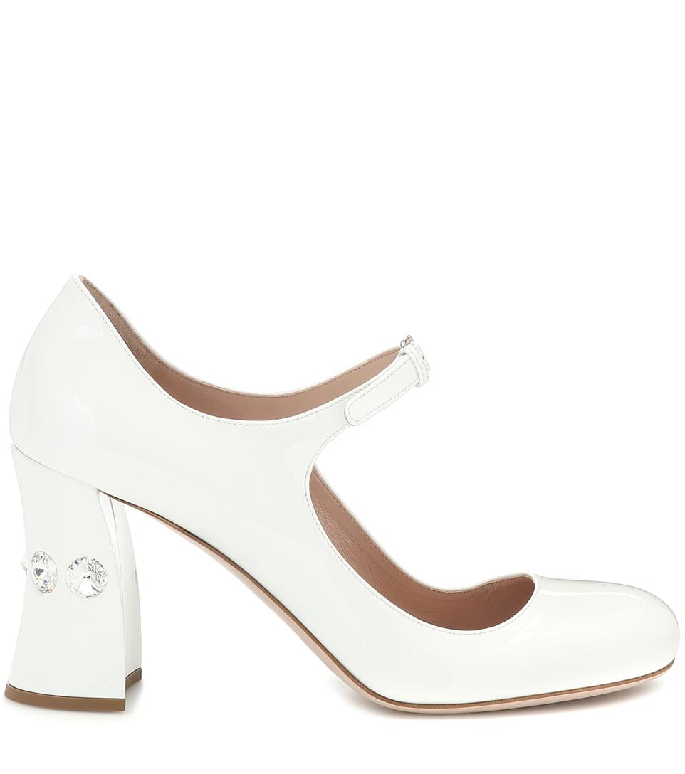 Cuir Escarpins En À Ornements Miu rxBCeWod