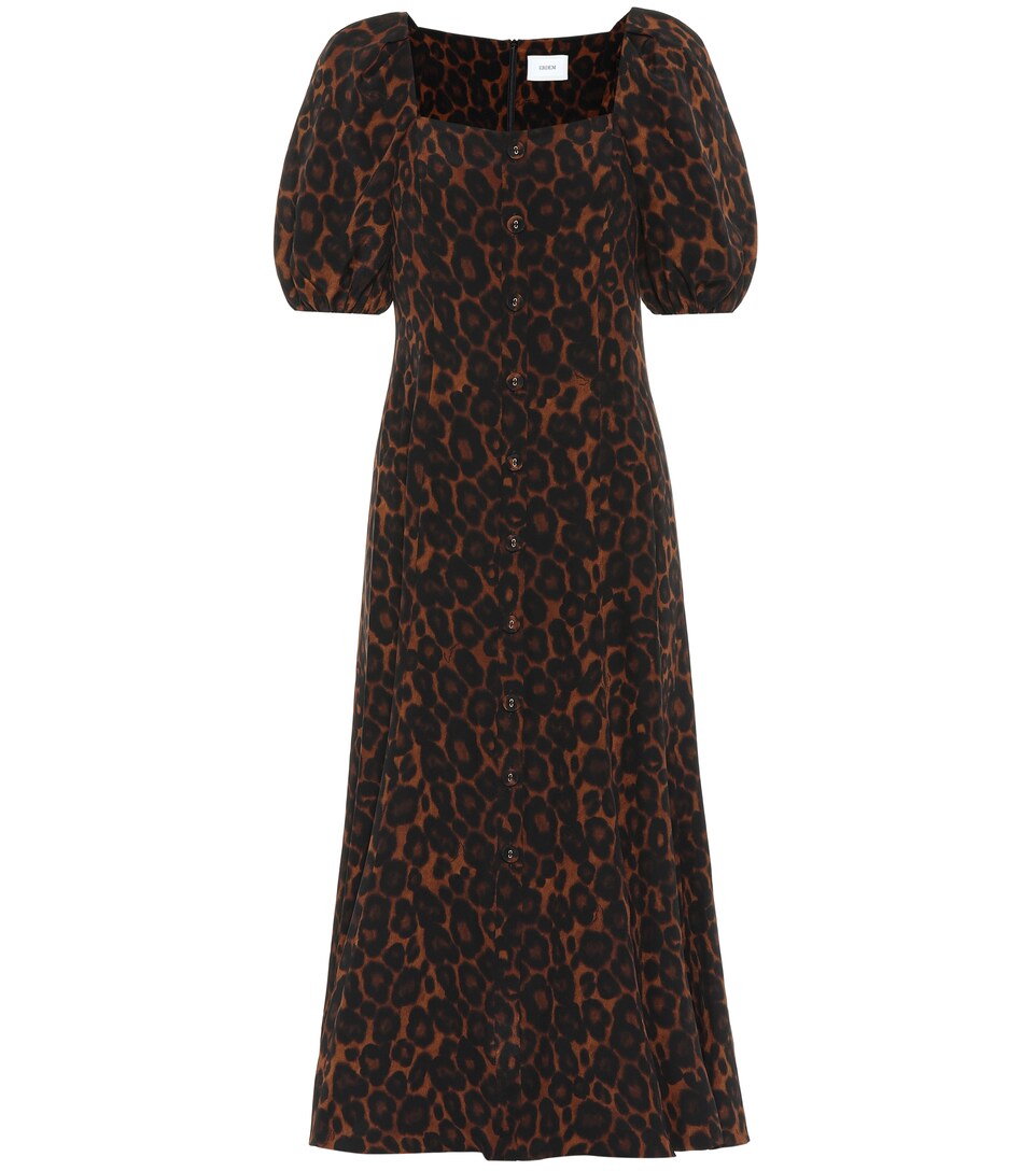 Mariona leopard-print silk dress 