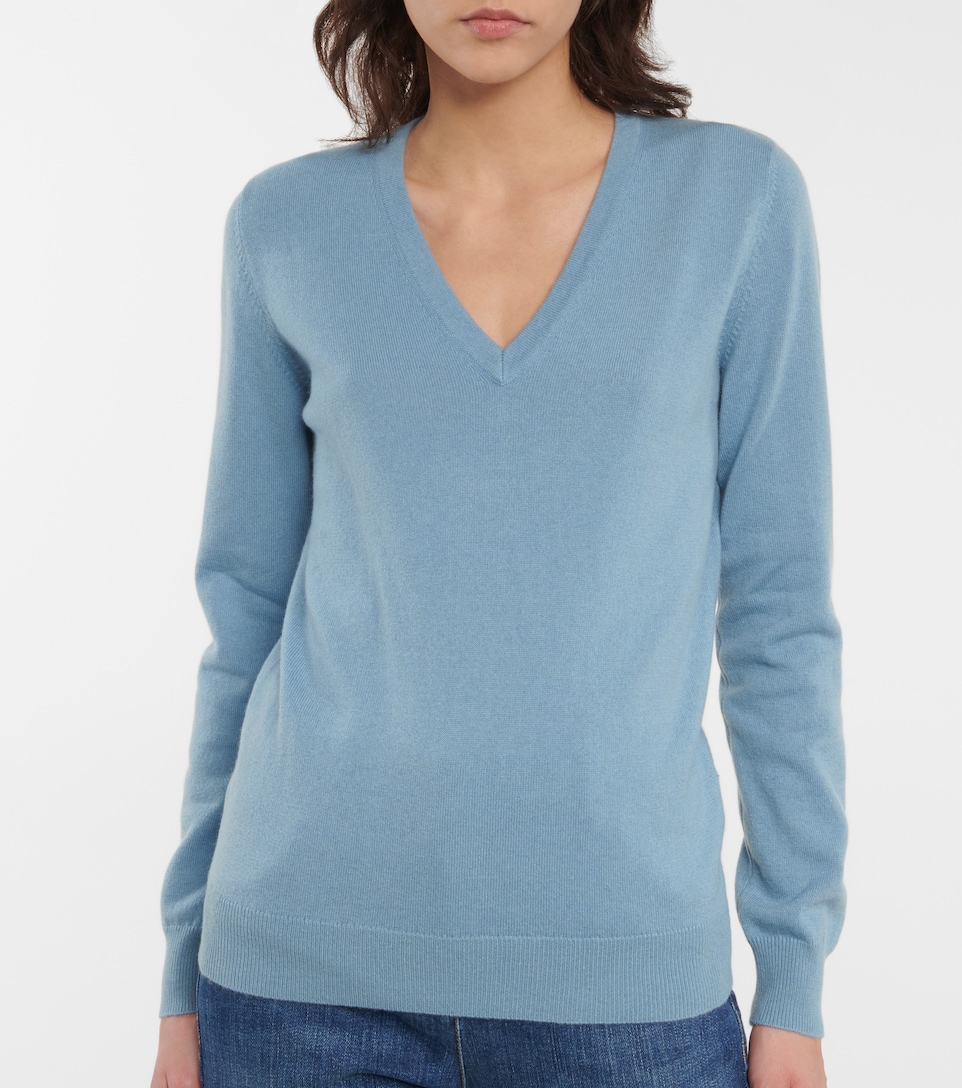 light blue v neck sweater women's