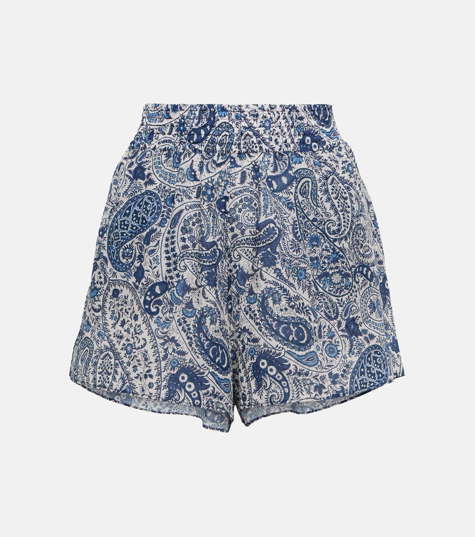 Etro - Paisley high-rise ramie shorts | Mytheresa