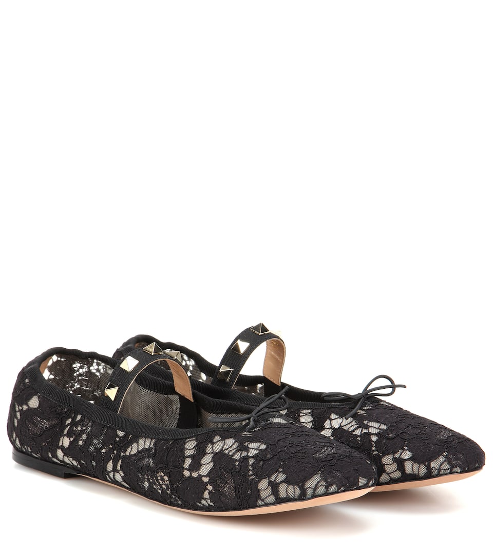 Valentino - Valentino Garavani Rockstud Ballet lace ballerinas ... Valentino - Valentino Garavani Rockstud Ballet lace ballerinas | mytheresa.com