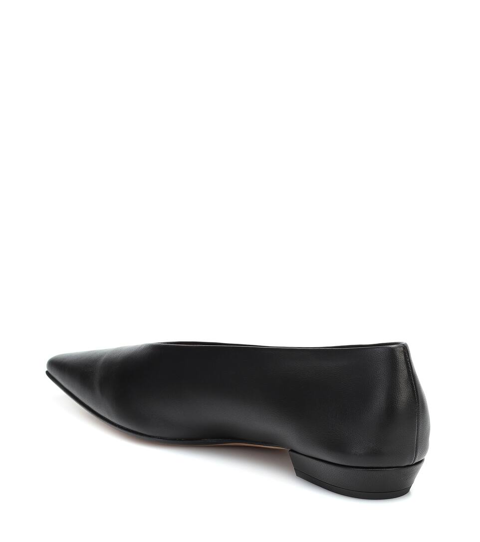 BOTTEGA VENETA ALMOND LEATHER BALLET FLATS,P00434587