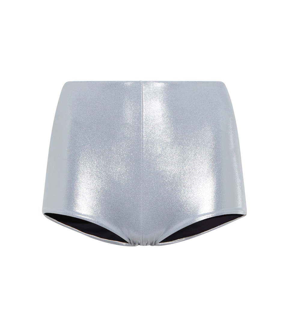 Mytheresa Donna Abbigliamento Pantaloni e jeans Shorts Pantaloncini Shorts in jersey lamé a vita bassa 