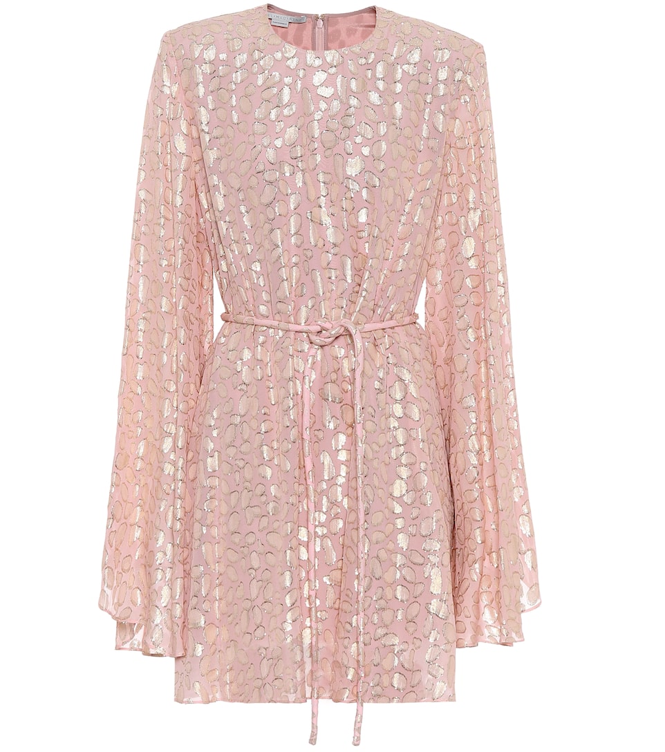 STELLA MCCARTNEY SILK-BLEND FIL COUPÉ MINIDRESS,P00439404