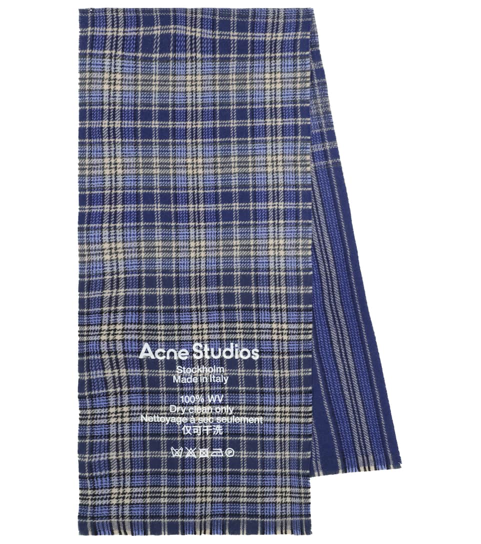 Acne studios checked wool scarf clearance