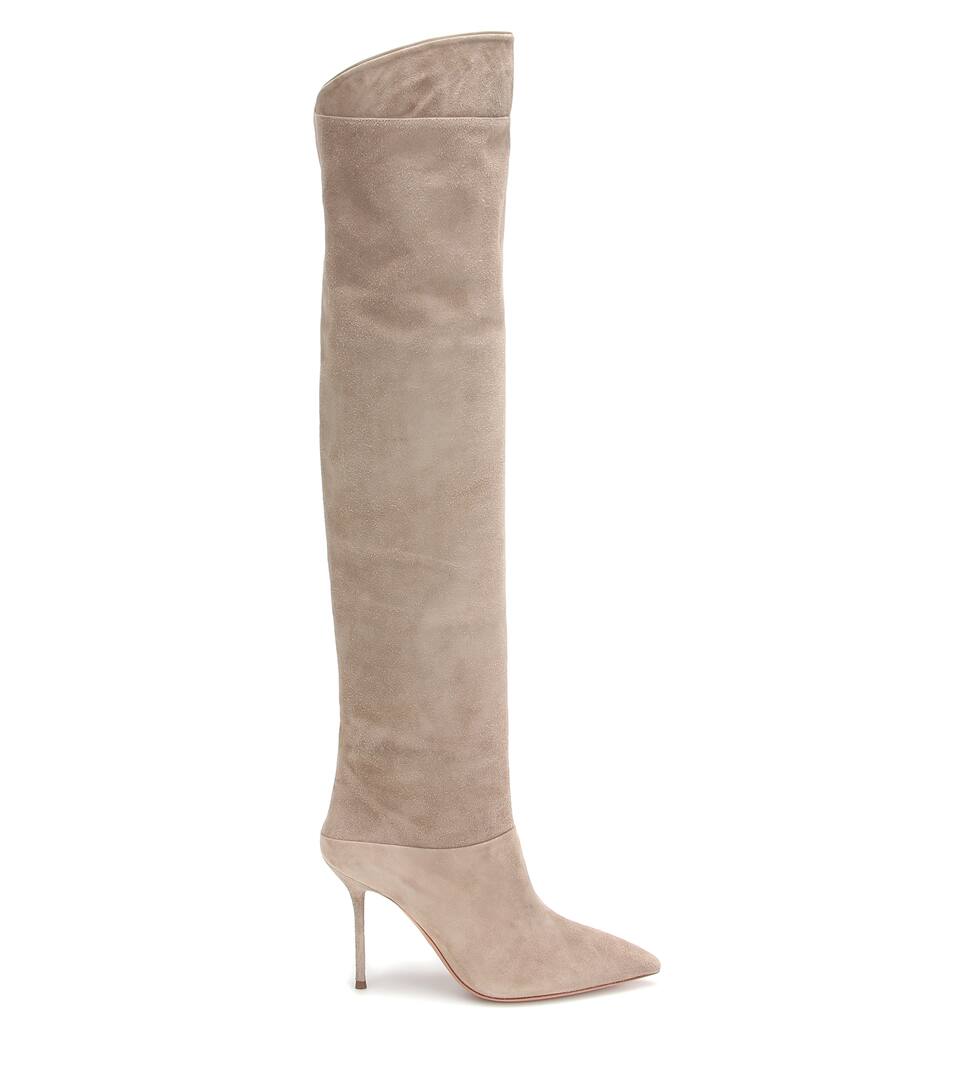 Aquazzura Overknee Stiefel Arizona aus Veloursleder Damen Aquazzura Overknee Stiefel Arizona aus Veloursleder Damen