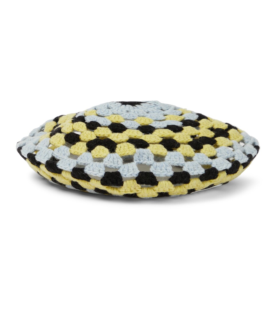 Ganni - Crocheted wool-blend beret 