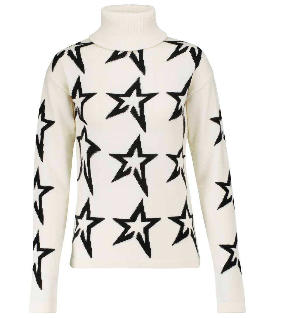 Perfect Moment, Star Dust Wool Turtleneck Sweater, Women, Multicolor, Patterned, L, Activewear, Wool