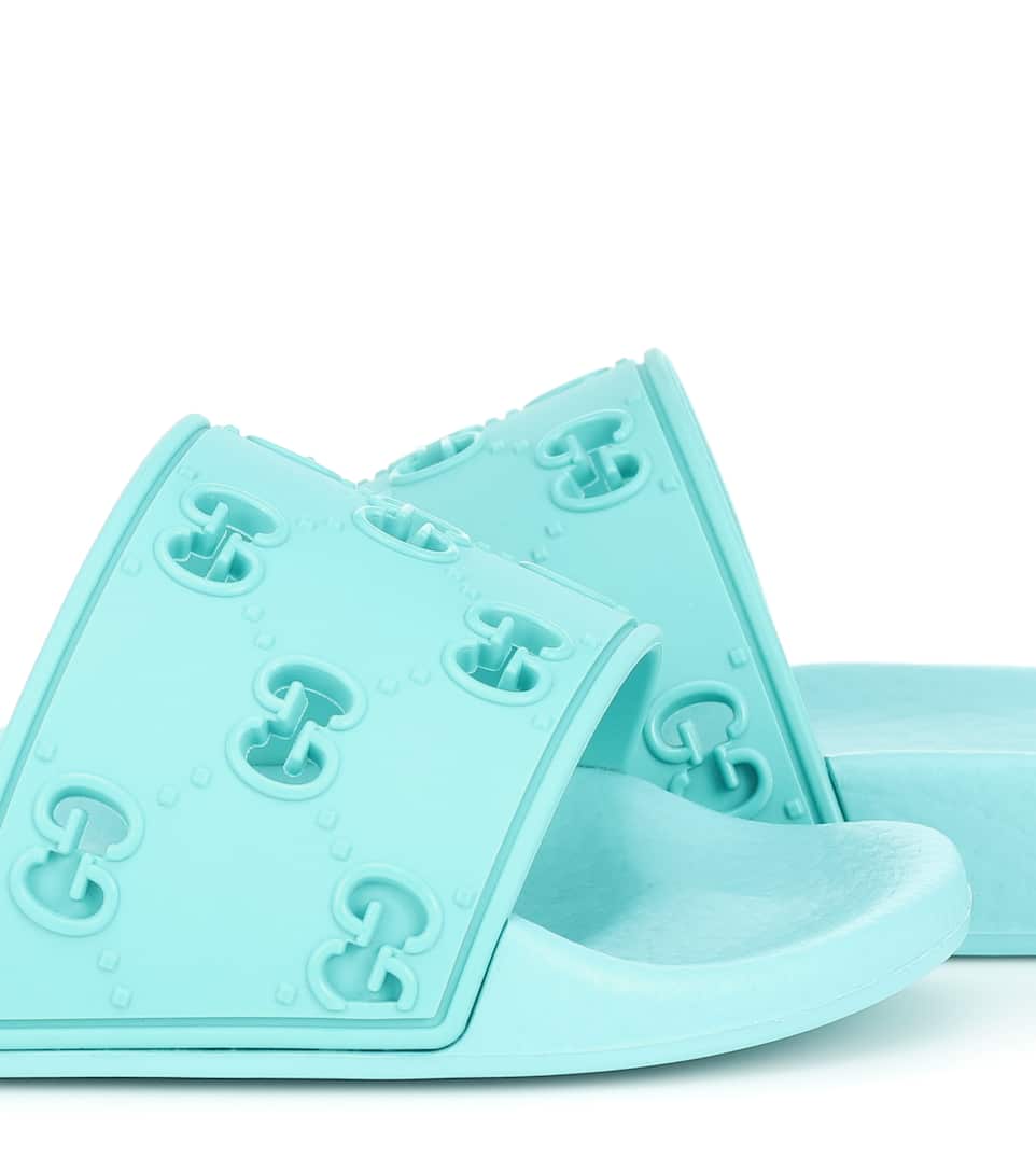 Gucci Kids GG rubber slides Mytheresa
