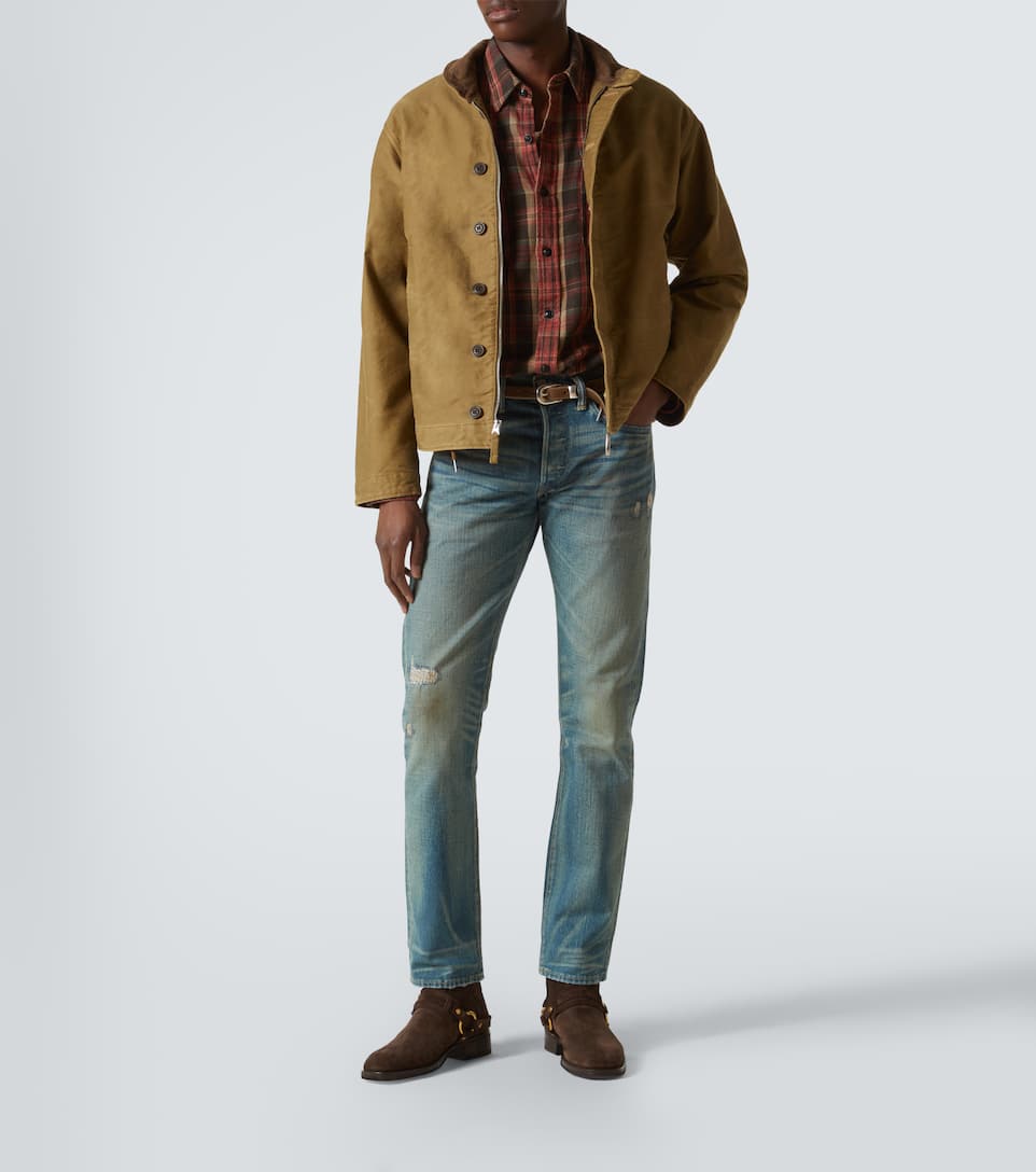 Rrl Blue Slim Fit Ridgway Selvedge Jeans In Blue