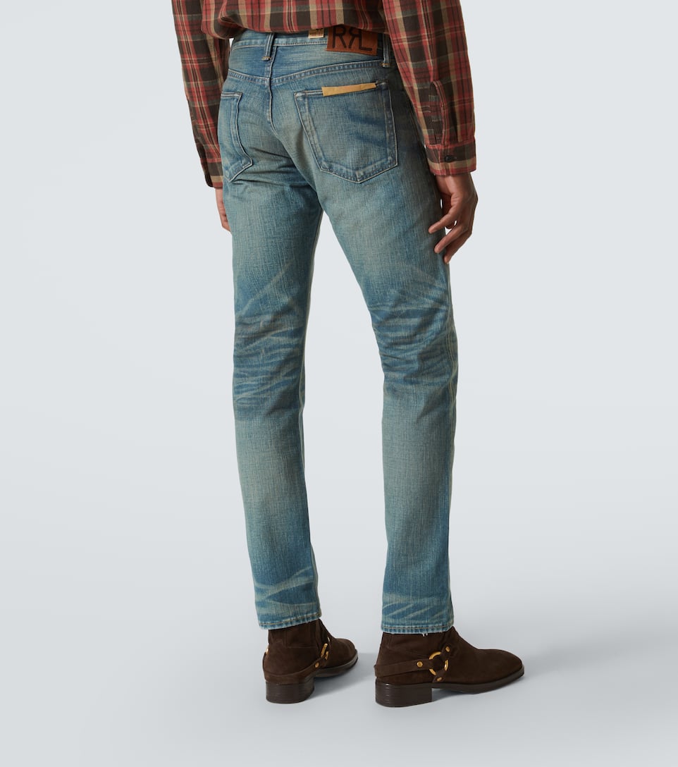 Rrl Blue Slim Fit Ridgway Selvedge Jeans In Blue