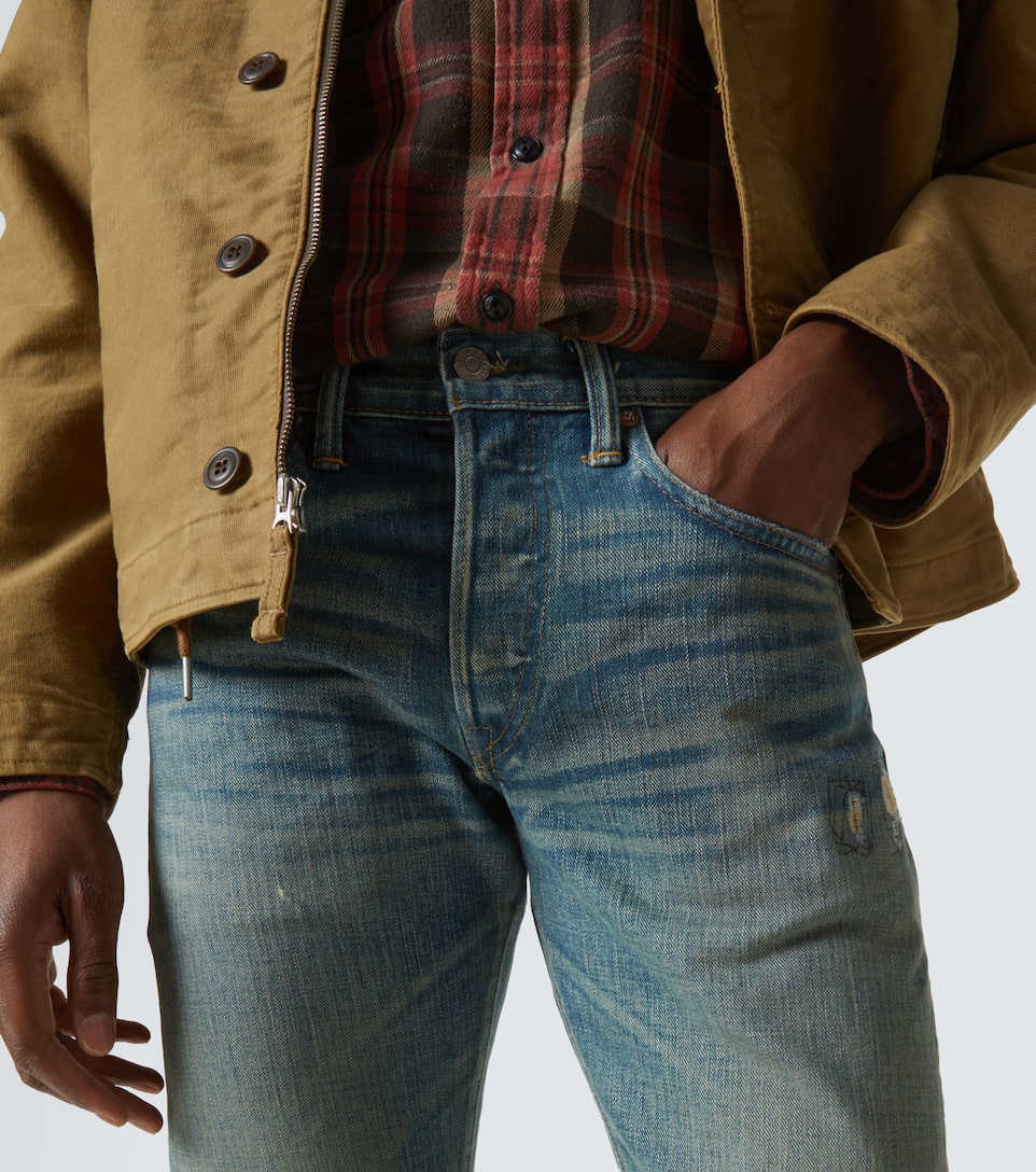 Rrl Blue Slim Fit Ridgway Selvedge Jeans In Blue