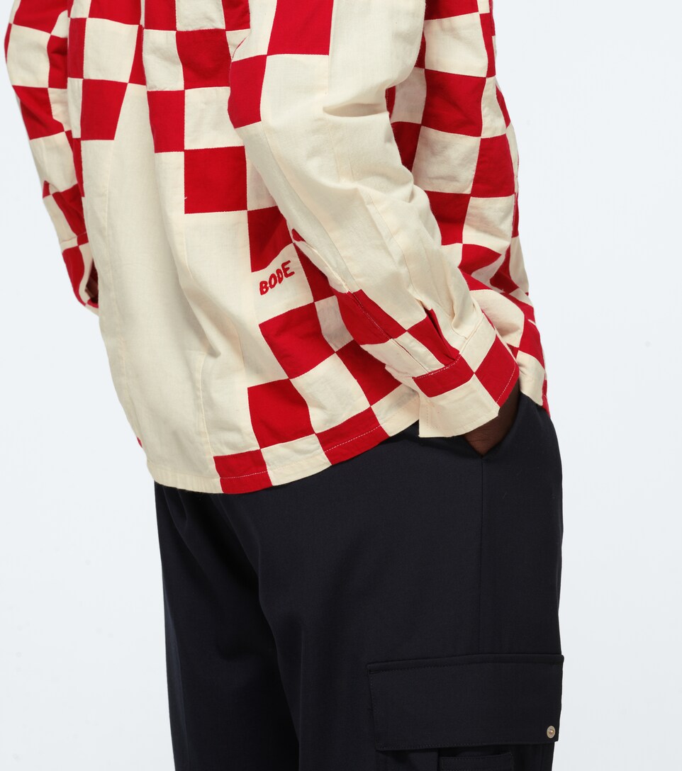 red checkerboard jacket