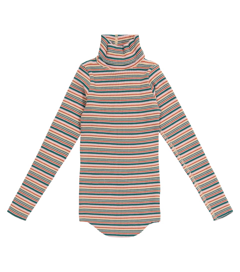 Striped stretch-cotton turtleneck 