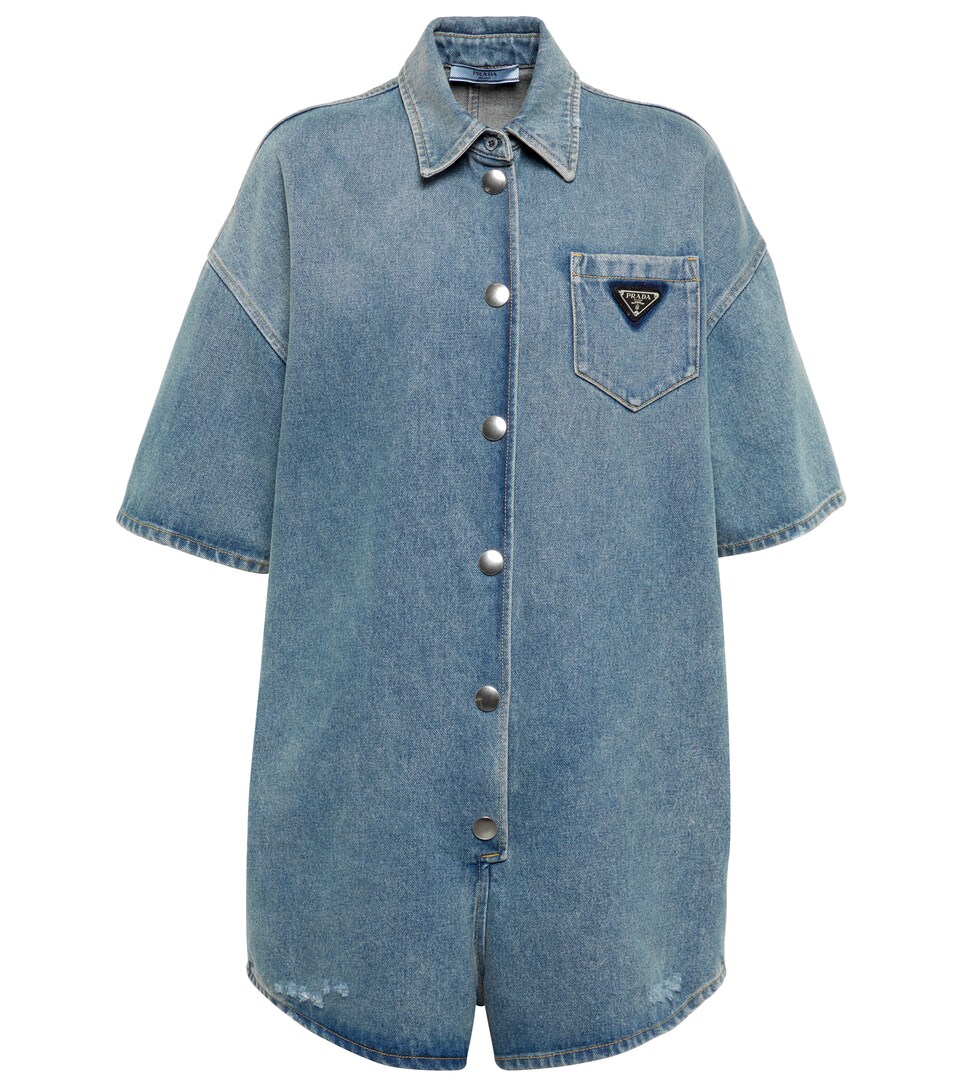 Prada - Denim playsuit | Mytheresa