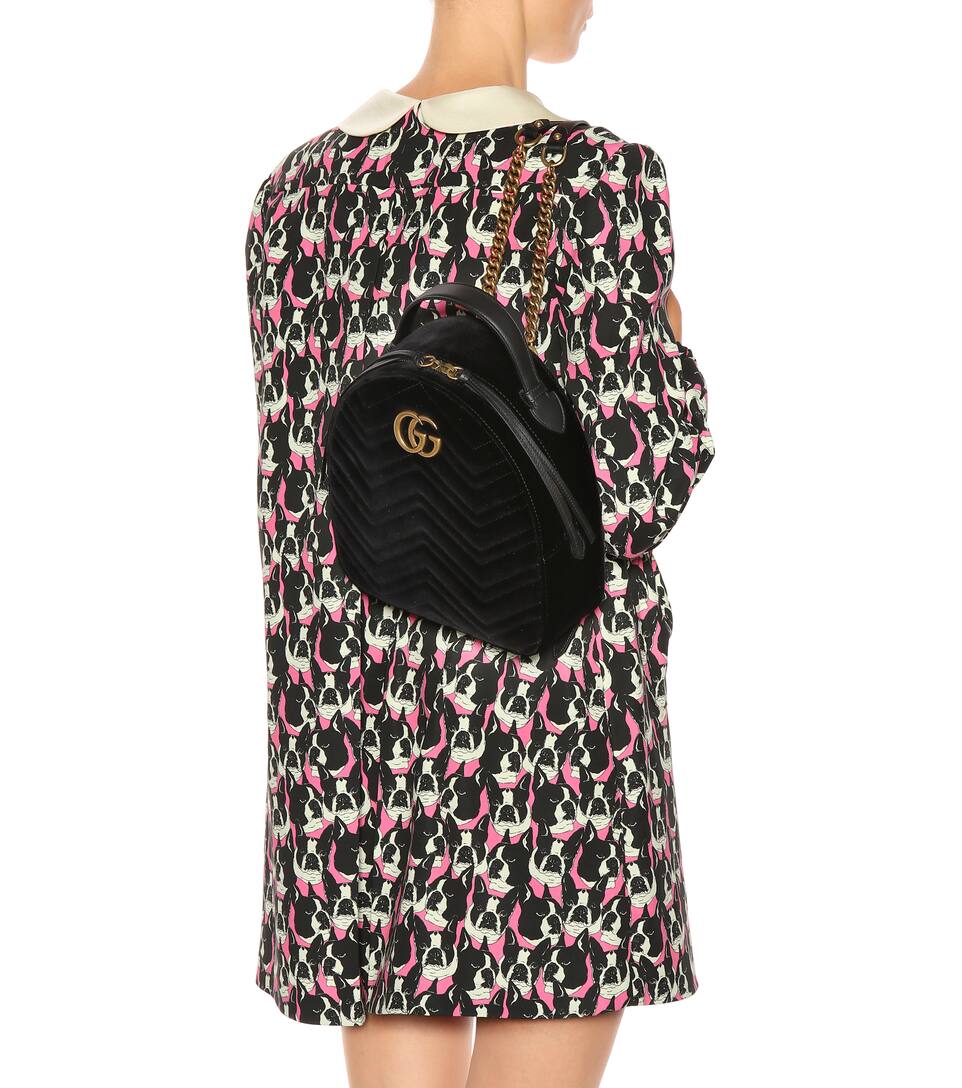 gucci marmont velvet backpack