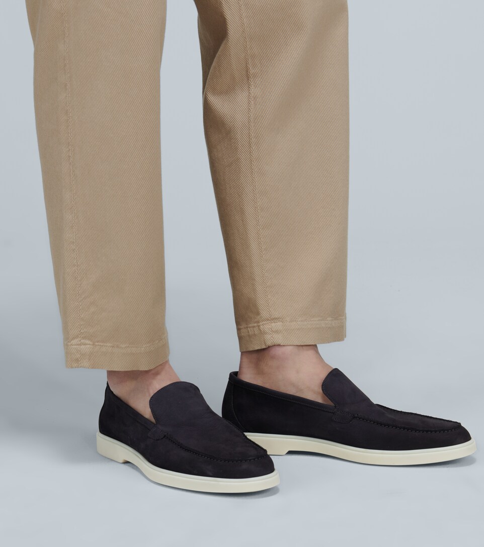 santoni suede loafers