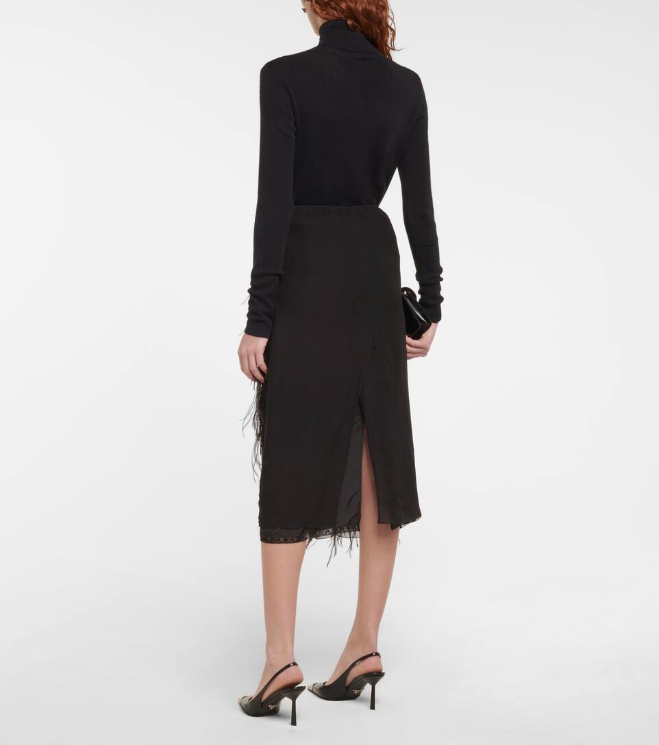 Pull Cachemire Et Soie Roulé En Prada Col Mélangés À PiukZTOX