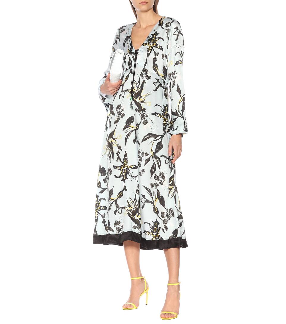 Robe Schumacher Imprimée Mélangée Tamed En Midi Florals Soie Dorothee pSzGLqUVM