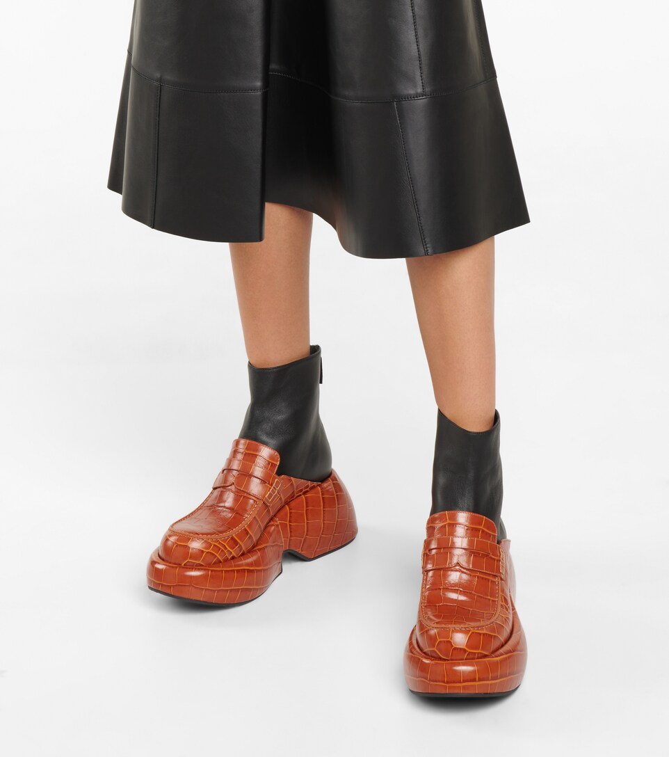 Loewe - Botines de piel efecto coco | Mytheresa