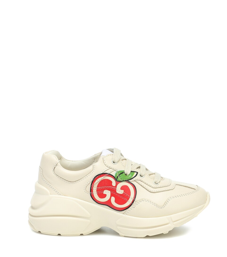 children's rhyton gucci logo leather sneaker