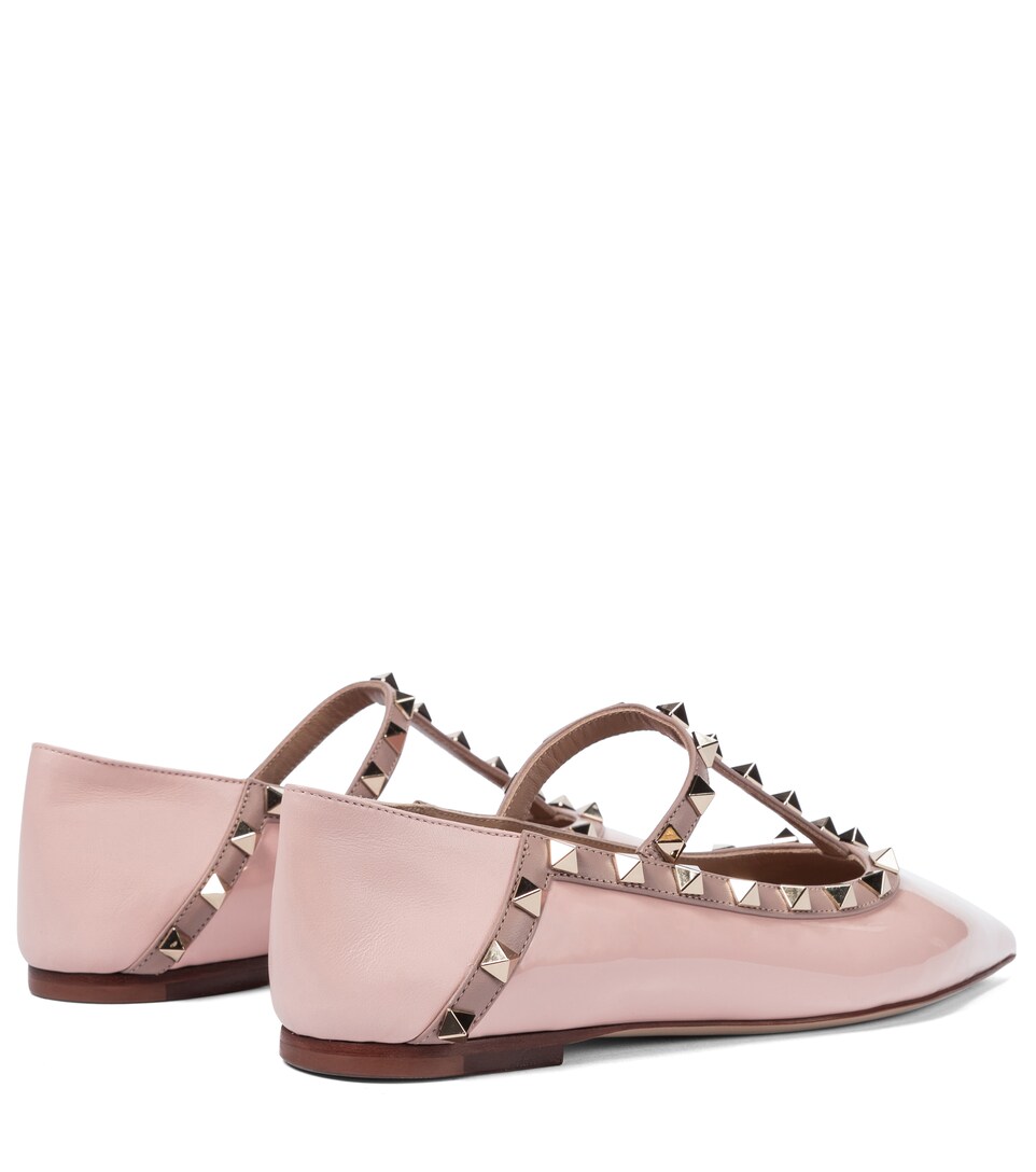 valentino garavani rockstud patent ballet flats
