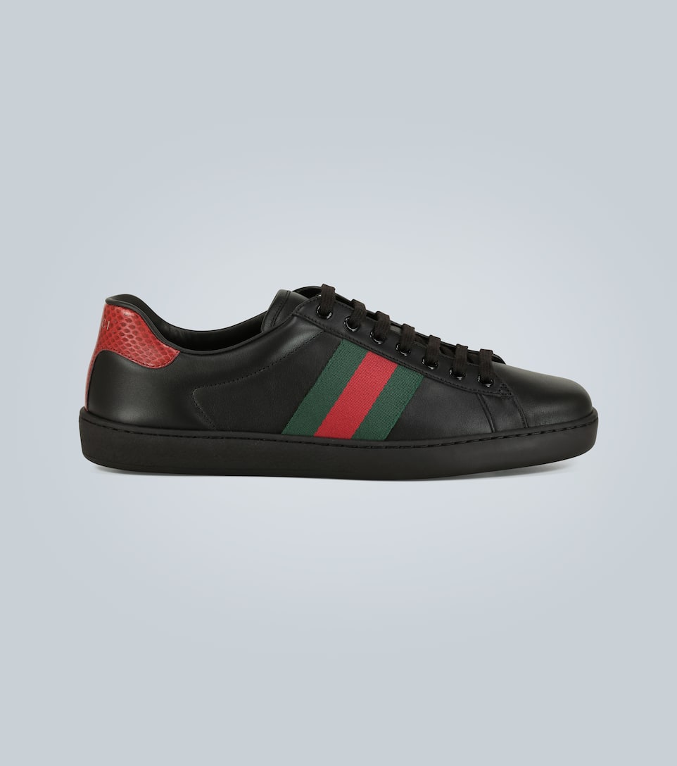 GUCCI ACE LEATHER SNEAKERS,P00436256