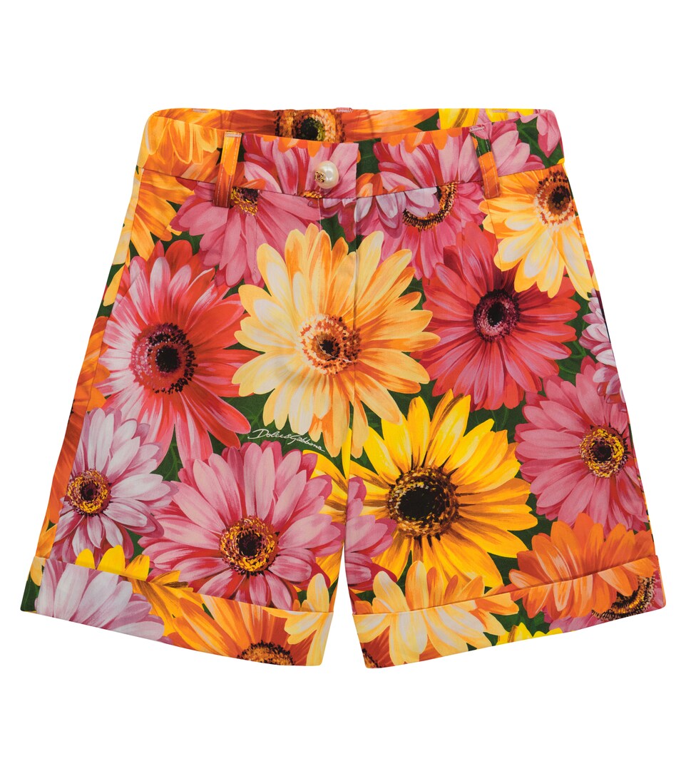 Floral cotton poplin shorts | Mytheresa